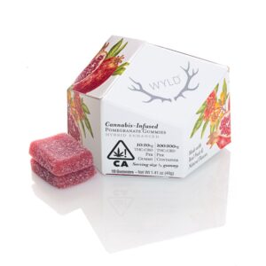 WYLD Pomegranate Gummies - Hybrid - THC:CBD