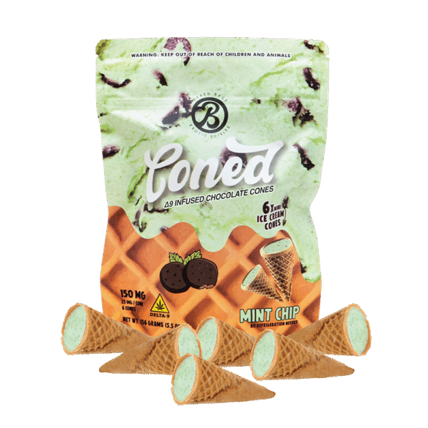THC-Infused Mint Chip Chocolate Cones