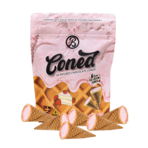 THC-Infused Strawberry Chocolate Cones