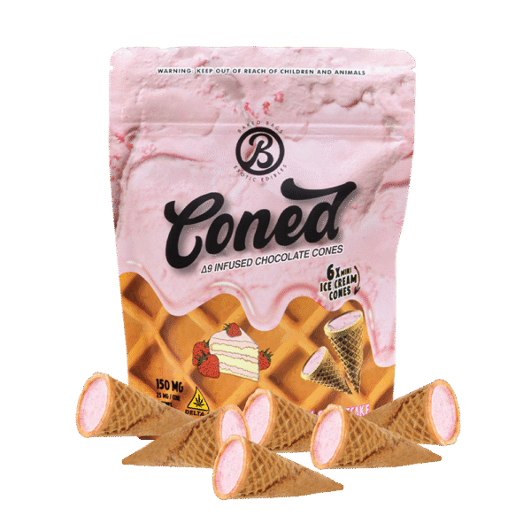 THC-Infused Strawberry Chocolate Cones